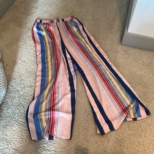 NWT wide leg pant striped by glam size large with pockets